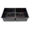 BRUSHED GUNMETAL  DOUBLE BOWL SINK  740 X 440