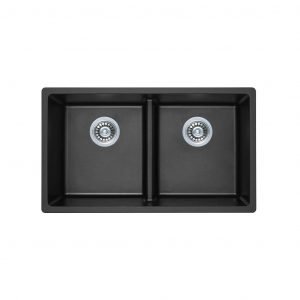 ARIES BLACK GRANITE SINK DOUBLE BOWL 790x460x250mm