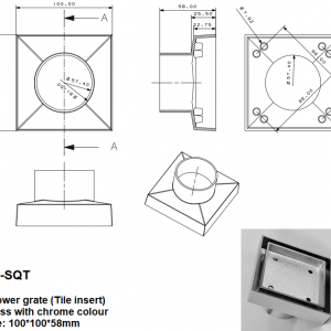 TILE INSERT SHOWER GRATE CHROME