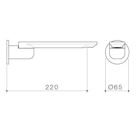 Caroma Urbane II 220mm Bath Swivel Outlet - Round Cover Plate - Image 6