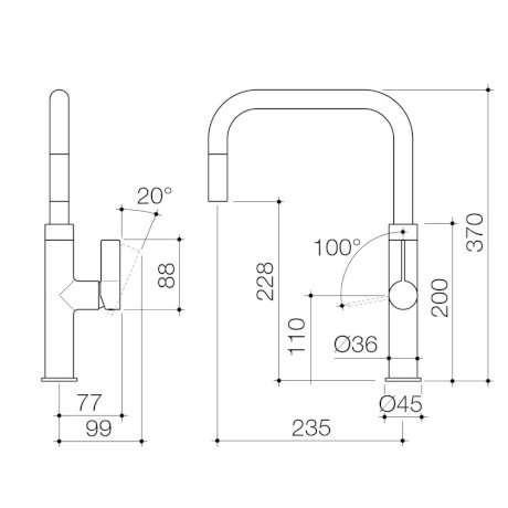 Caroma Urbane II Pull Out Sink Mixer - Image 6