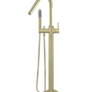Round Freestanding Bath Spout and Hand Shower