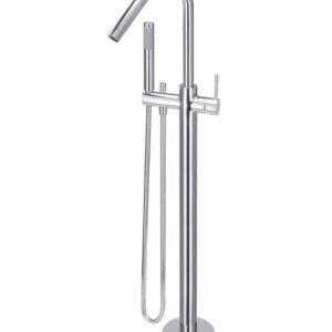 Round Freestanding Bath Spout and Hand Shower