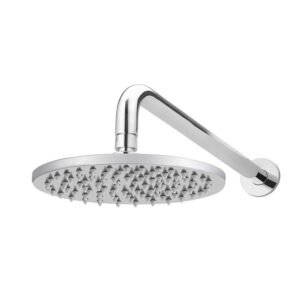 Round Wall Shower 200mm rose, 400mm curved arm