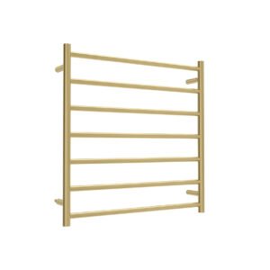 7 BAR HEATED TOWEL RAIL BRUSHED BRASS