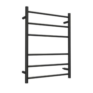 6 BAR HEATED TOWEL RAIL MATTE BLACK