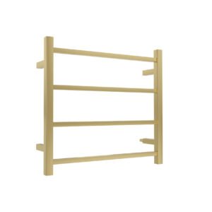 4 BAR HEATED TOWEL RAIL BRUSHED BRASS