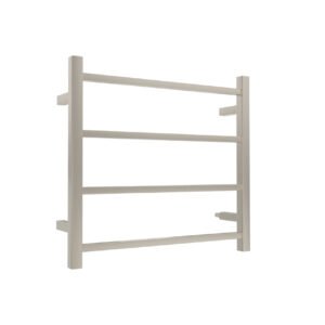 4 BAR HEATED TOWEL RAIL BRUSHED NICKEL