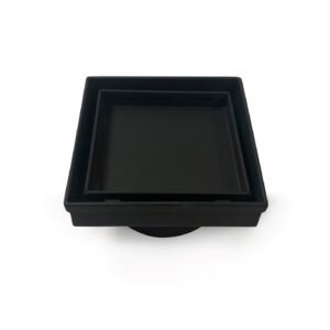 SQUARE TILE INSERT GRATE MATT BLACK