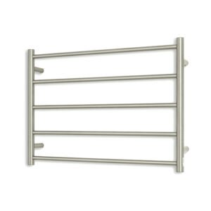 5 BAR HEATED TOWEL RAIL BRUSHED NICKEL