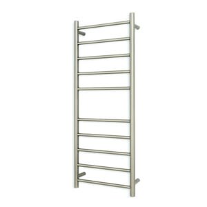 10 BAR HEATED TOWEL RAIL BRUSHED NICKEL 430X110