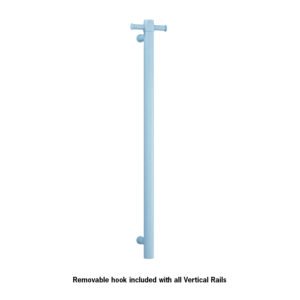 VERTICAL SINGLE HEATED TOWEL RAIL HORIZON BLUE