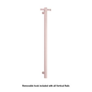 VERTICAL HEATED TOWEL RAIL DUSTY PINK