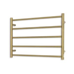 5 BAR HEATED TOWEL RAIL BRUSHED GOLD