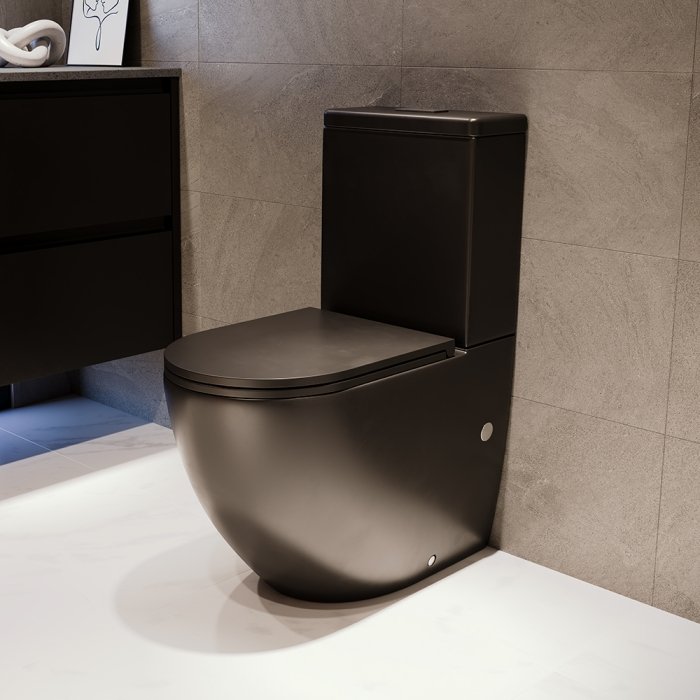 Koko Tornado Back-to-Wall Toilet Suite, Matte Black - Image 2