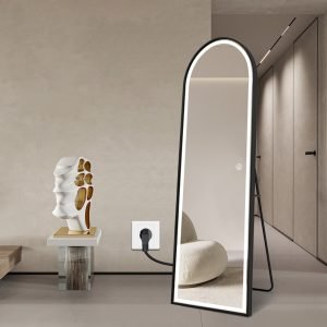Full Length Arched LED Mirror Black Frame