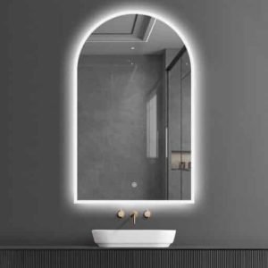 Arched LED Bathroom Mirror 100cm x 75cm Frameless