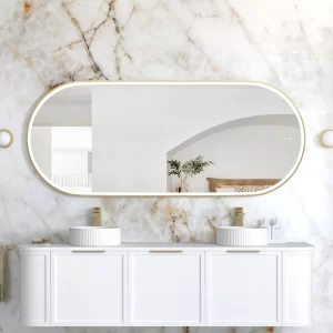 LED Noosa 1800(W)x750(H) Gold Metal Frame Mirror- Install Horizontal or Vertical