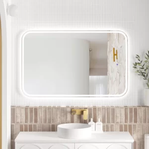 LED Newport 1200(W)x750(H) Frameless Tuffi Mirror – Install Horizontal or Vertical