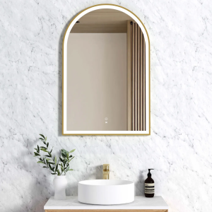 LED Archie 900(H)x600(W) Gold Metal Frame Tuffi Mirror