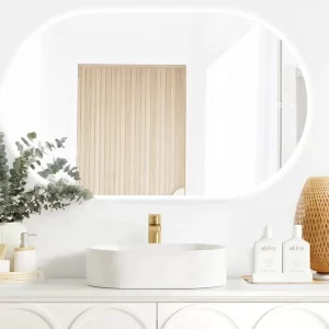 LED Noosa 1200(W)x750(H) Frameless Tuffi Mirror – Install Horizontal or Vertical