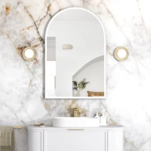 LED Archie 1200(H)x800(W) White Metal Frame Mirror