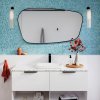 Capriccio Matte Black Asymmetrical Framed Mirror