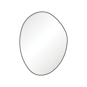 Pebble Matte Black Asymmetrical Framed Mirror, 900 x 1200mm