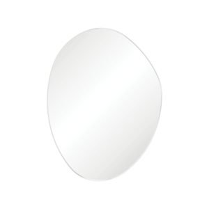 Pebble Matte White Asymmetrical Framed Mirror, 900 x 1200mm